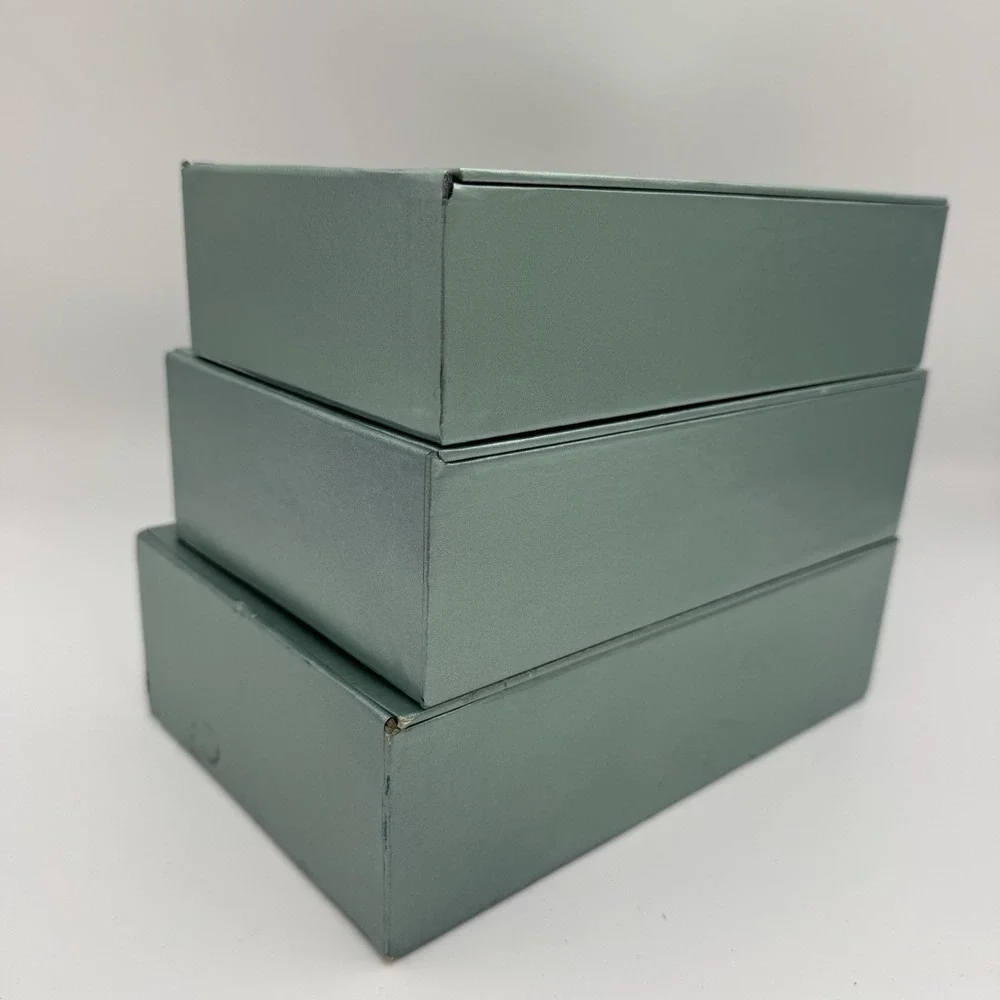 Nesting Decorative Cardboard Storage Boxes Set of 3 Lid Organizing DIY Decoupage
